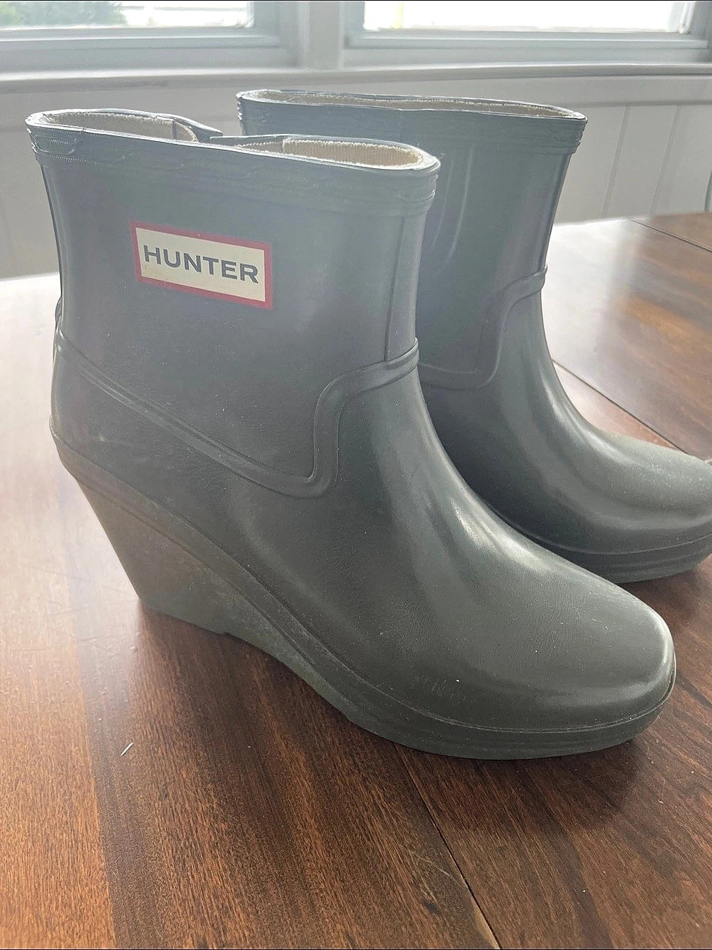 Hunter Original Short Wedge Rain Boot Boots Green US 6